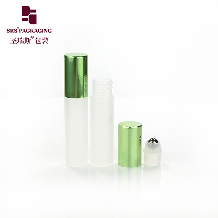 5ml customized color plastic recycle PP roller perfume bottle with aluminum cap